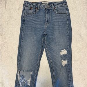 Levi's Distressed 721 High Rise Skinny Jeans